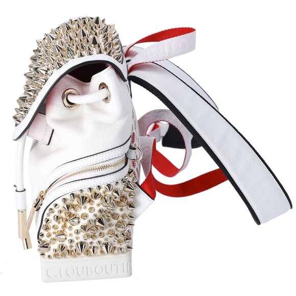 Christian Louboutin Explorafunk Small Backpack White Calfskin Gold Spikes main image 8